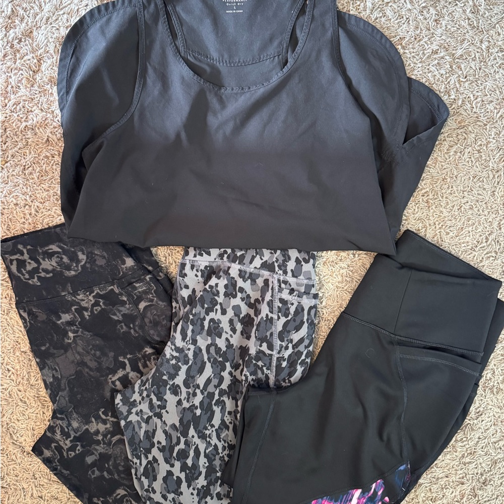 LIVI leggings and Calvin Klein tank top (4 piece lot)